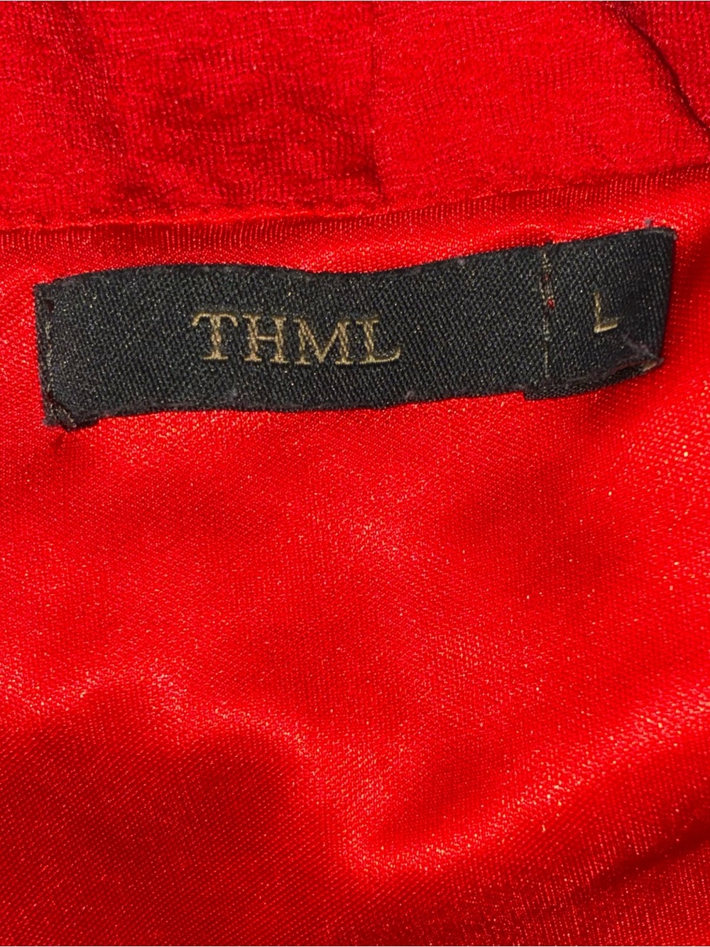 Anthropologie THML Red Ruffle Sleeve Textured Fit-and-Flare Classic Dress - Picture 3 of 4